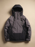 Men's Quilted Hooded Half-Zip Anorak Jacket - Gray