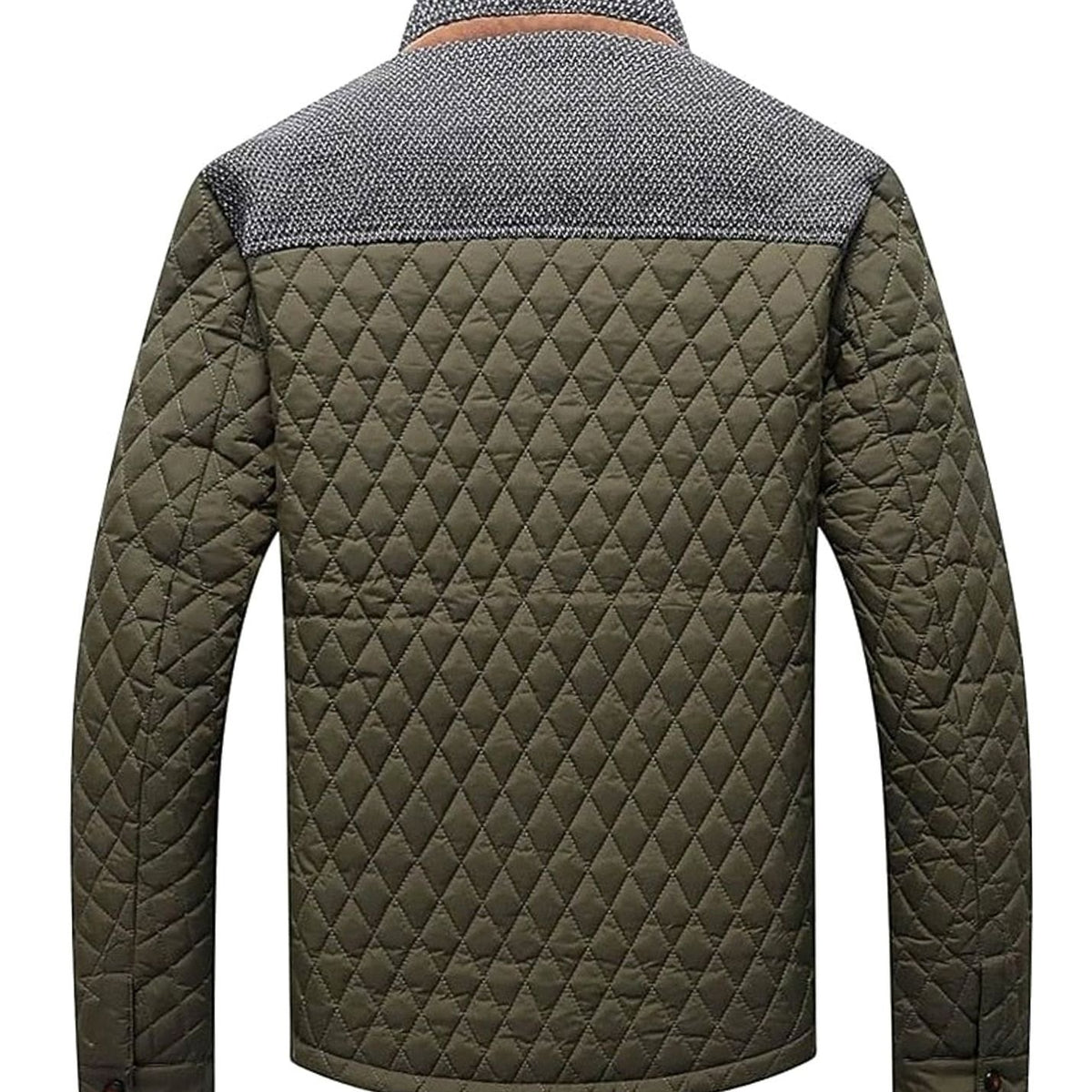 Men's Quilted Stand-Collar Button-Front Jacket