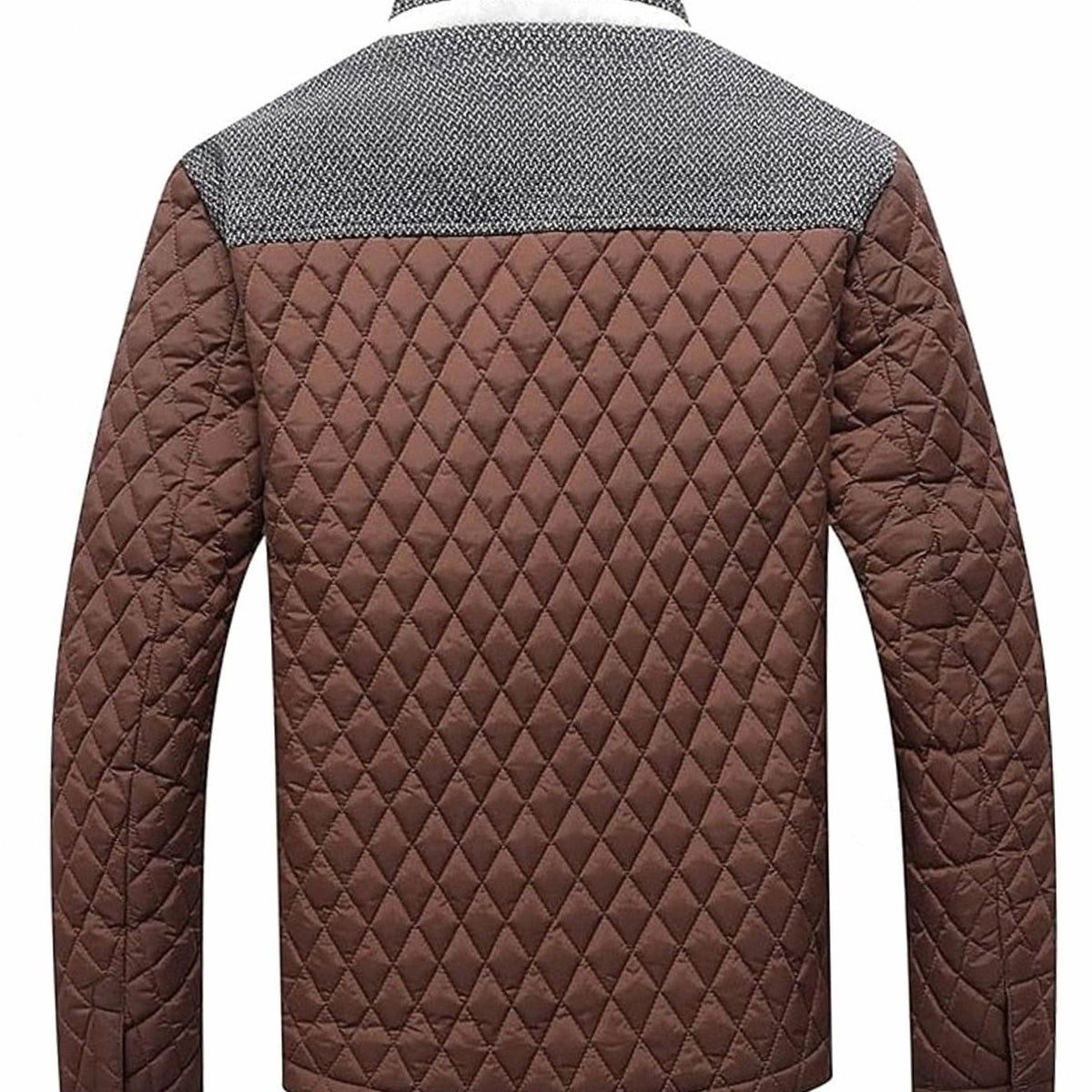 Men's Quilted Stand-Collar Button-Front Jacket