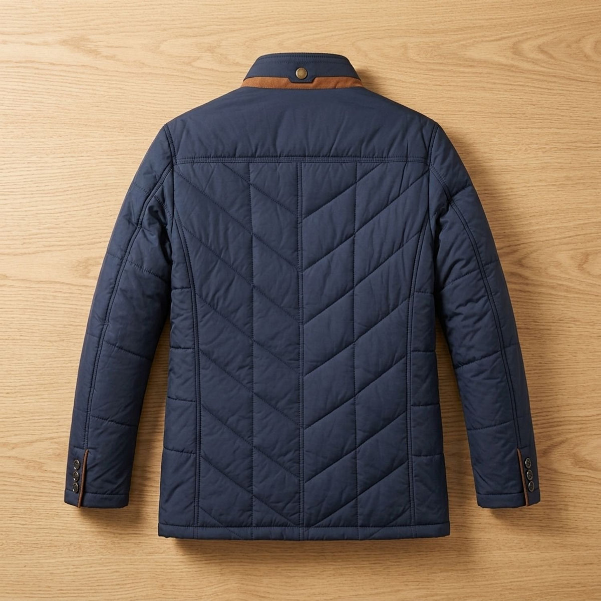 Men's Quilted Stand-Collar Fleece-Lined Winter Jacket