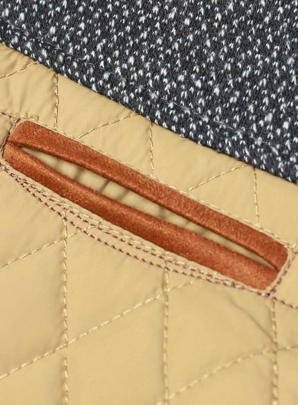 Men's Quilted Stand-Collar Two-Tone Snap-Front Jacket