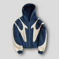 Men's Relaxed-Fit Contrast-Panel Full-Zip Hoodie - Blue