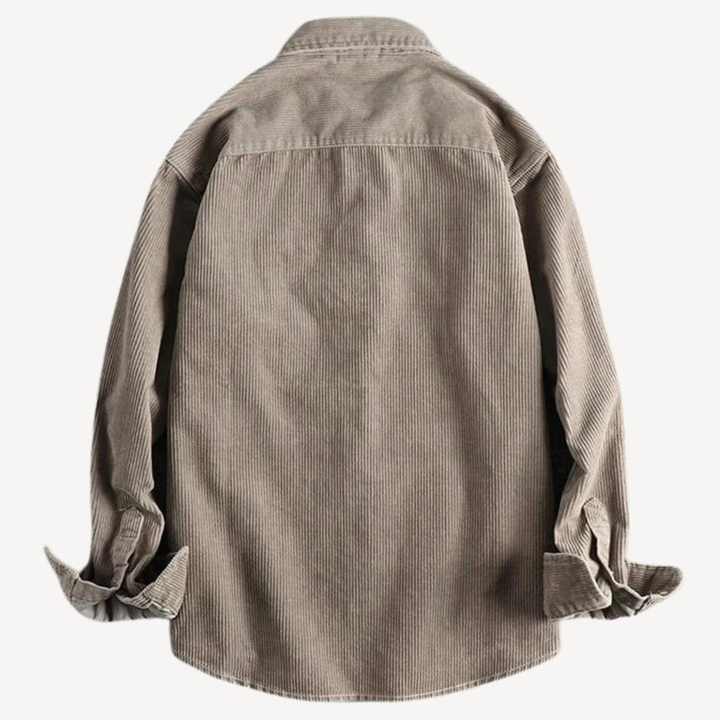 Men's Relaxed-Fit Corduroy Button-Up Long Sleeve Shirt