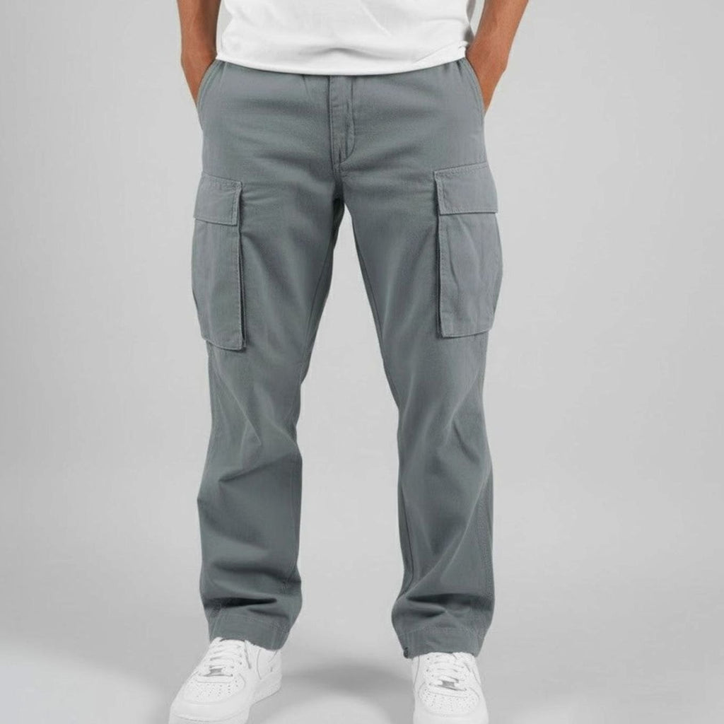 Men's Relaxed-Fit Streetwear Cargo Pants Multi-Pocket - Gray
