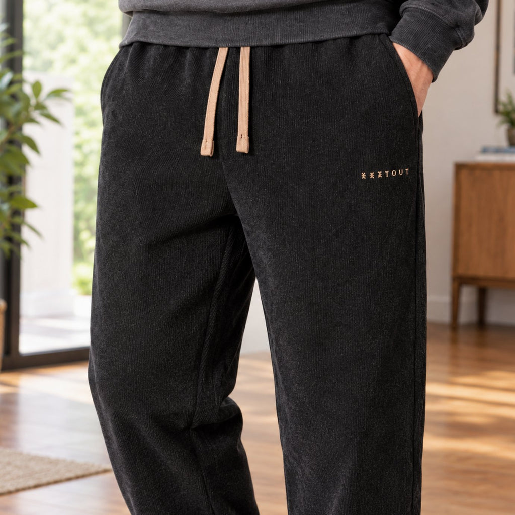 Men's Relaxed Straight-Leg Corduroy Drawstring Pants