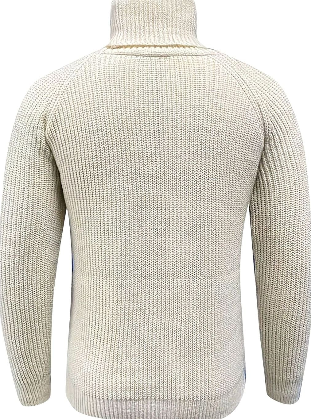 Men's Ribbed Knit Turtleneck Sweater
