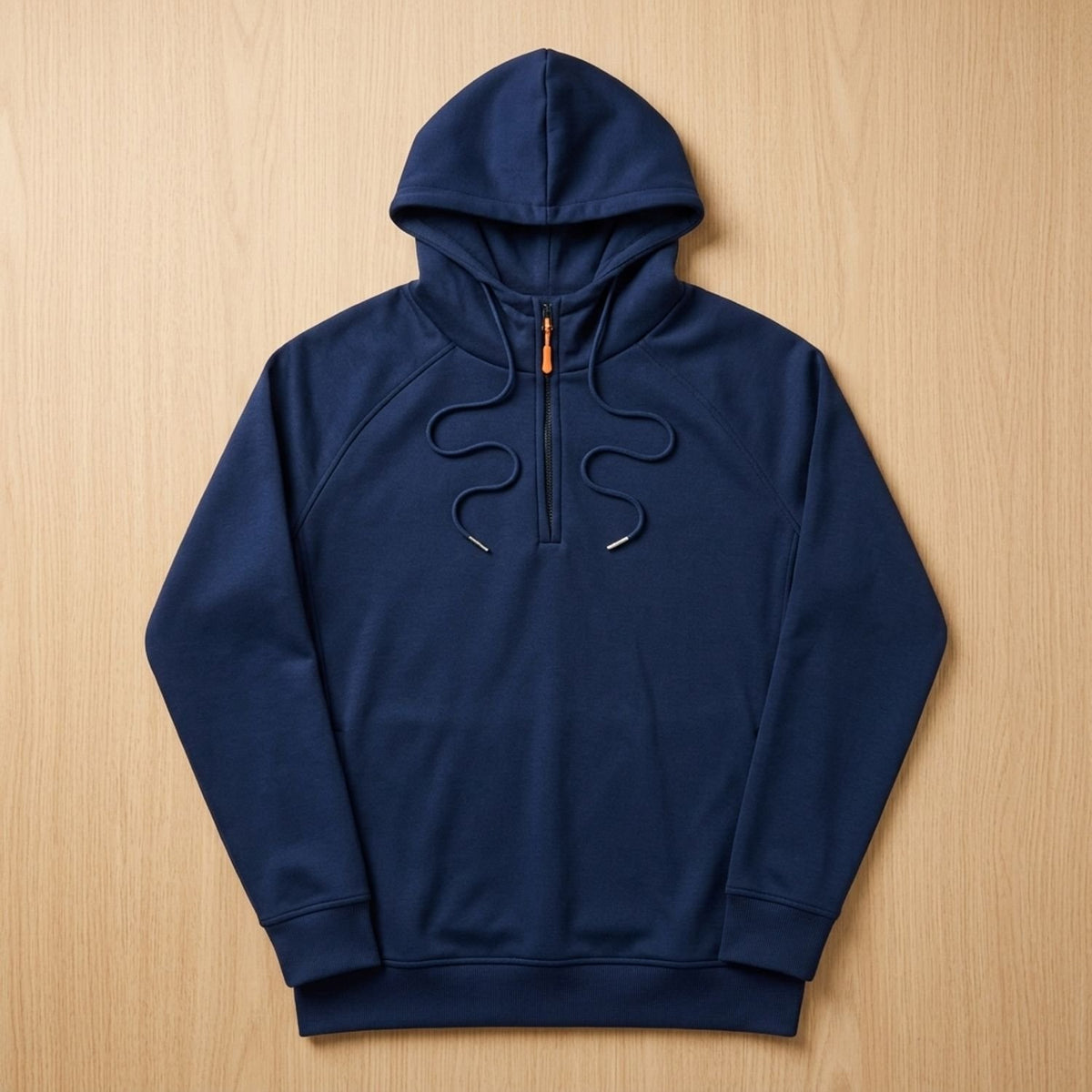 Men's Rugged Quarter-Zip Hooded Pullover Sweatshirt