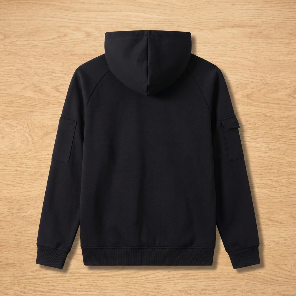 Men's Rugged Quarter-Zip Hooded Pullover Sweatshirt