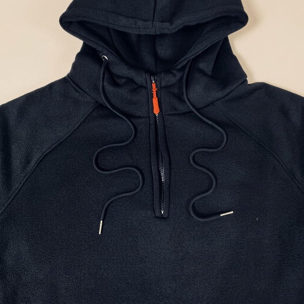 Men's Rugged Quarter-Zip Hooded Pullover Sweatshirt