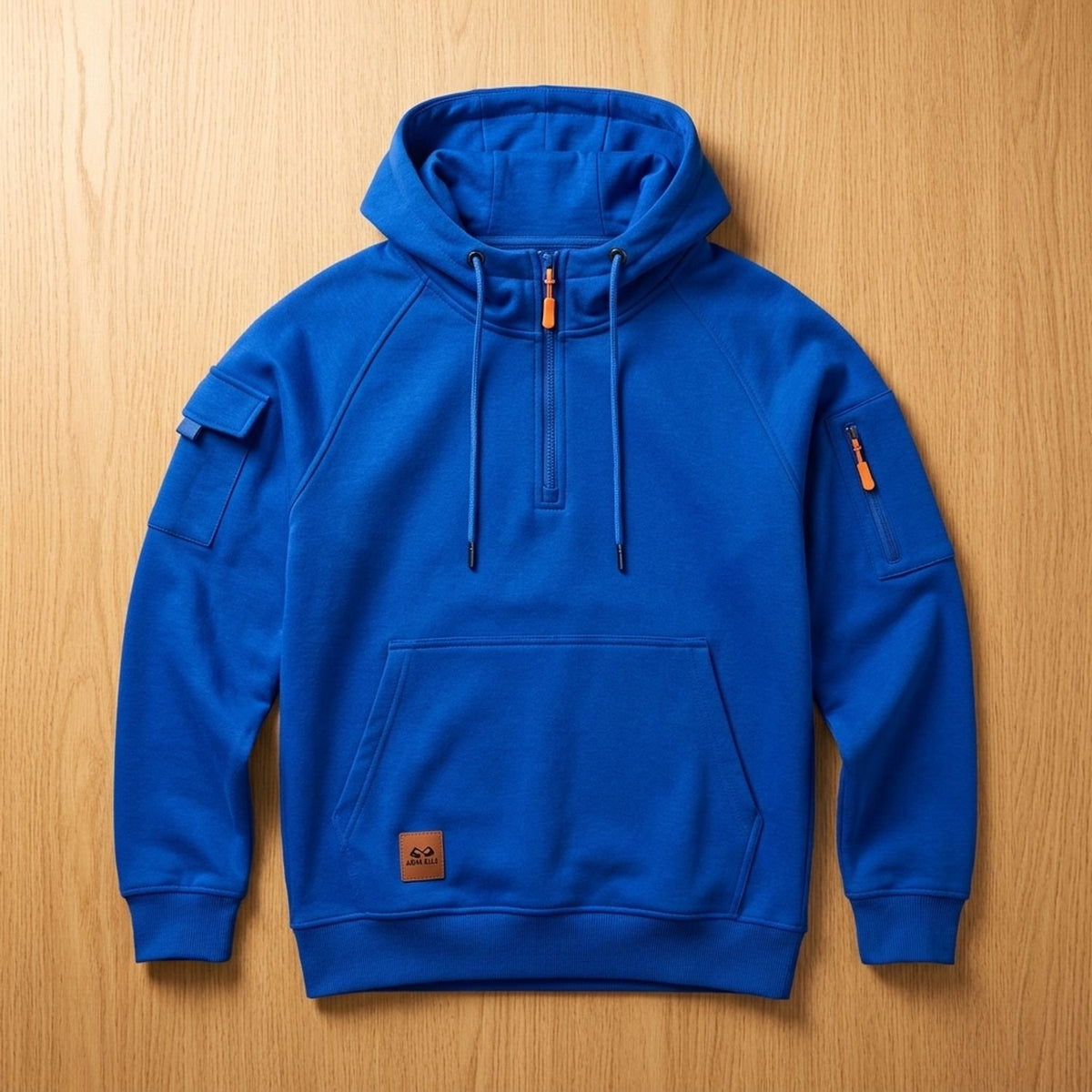 Men's Rugged Quarter-Zip Hooded Pullover Sweatshirt