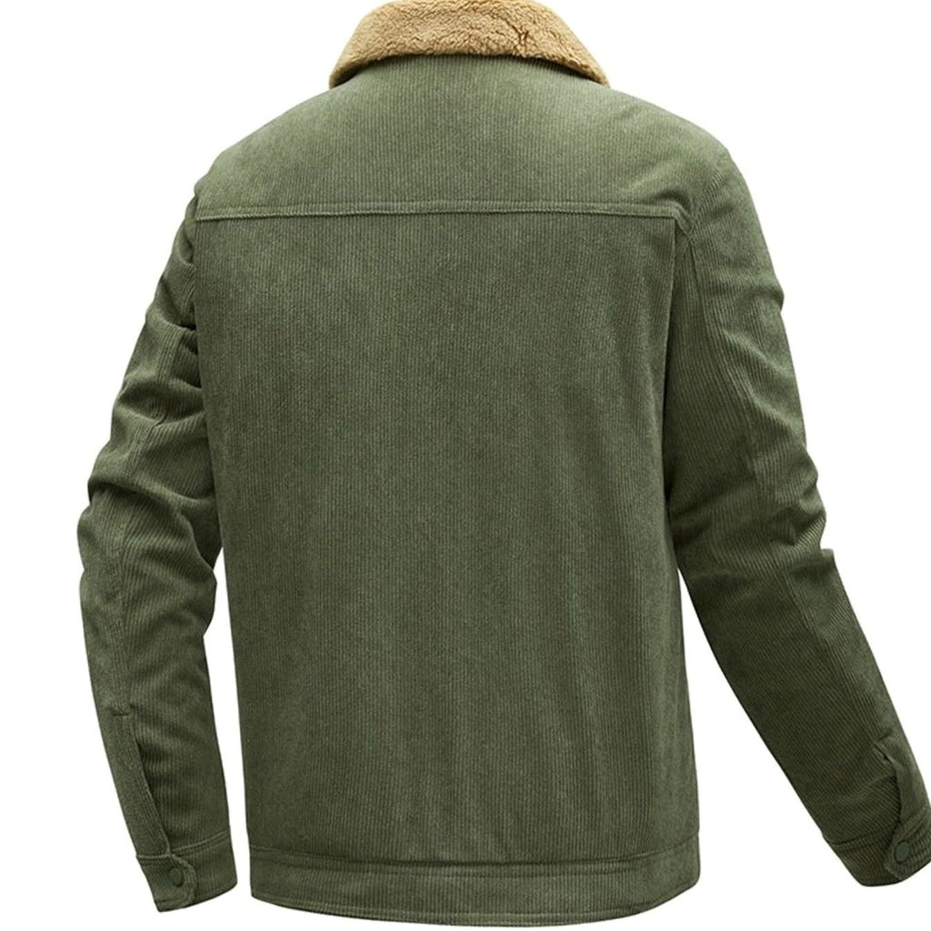 Men's Sherpa-Lined Corduroy Button-Front Jacket
