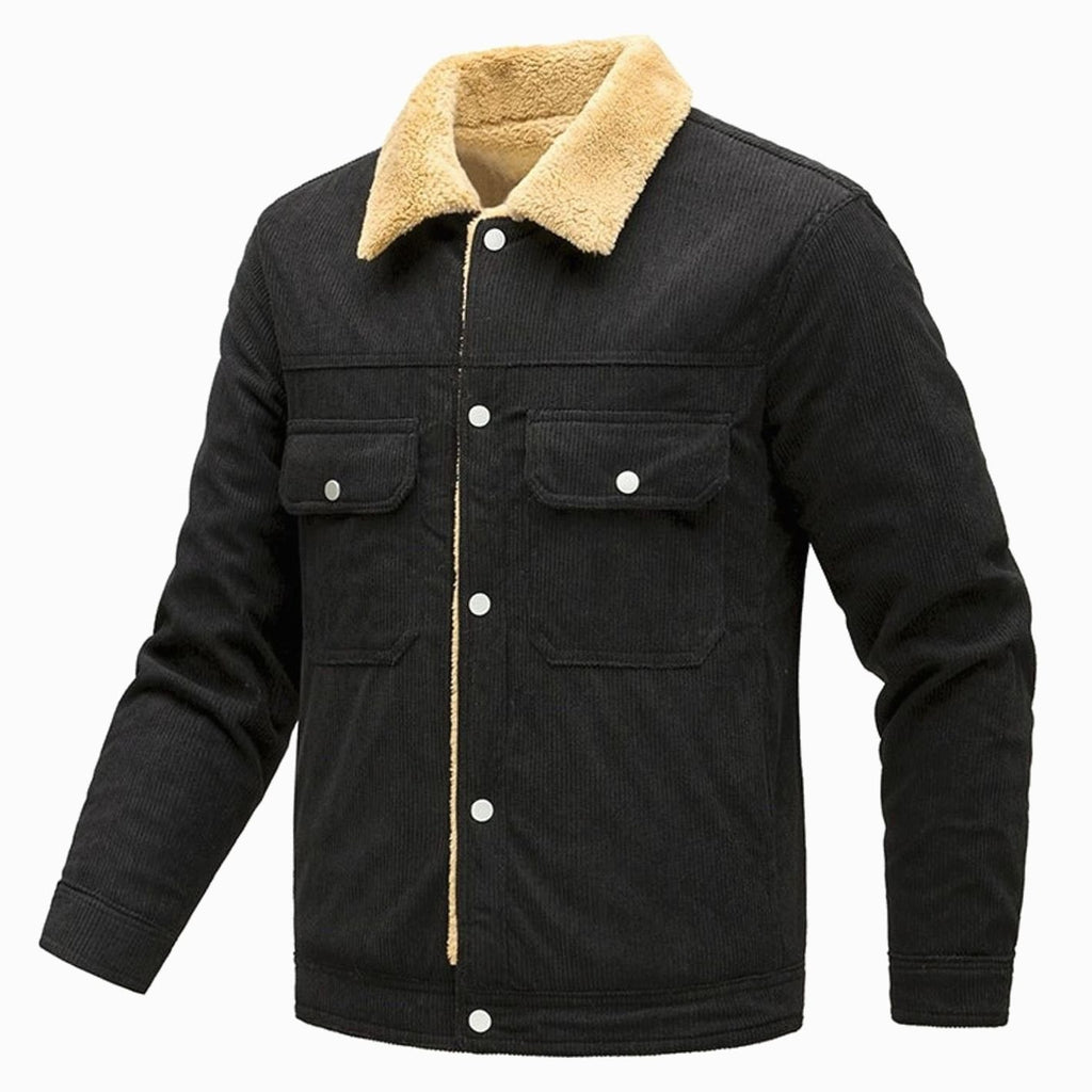Men's Sherpa-Lined Corduroy Button-Front Jacket