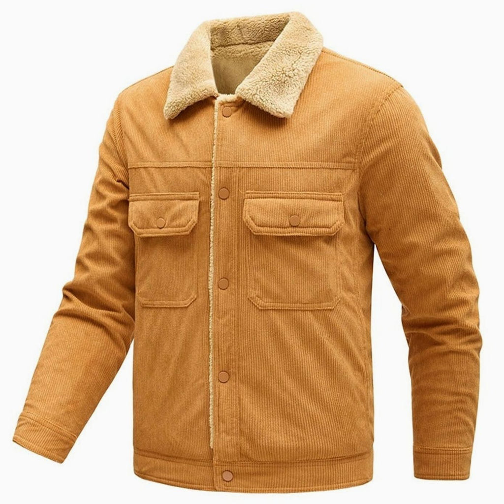 Men's Sherpa-Lined Corduroy Button-Front Jacket