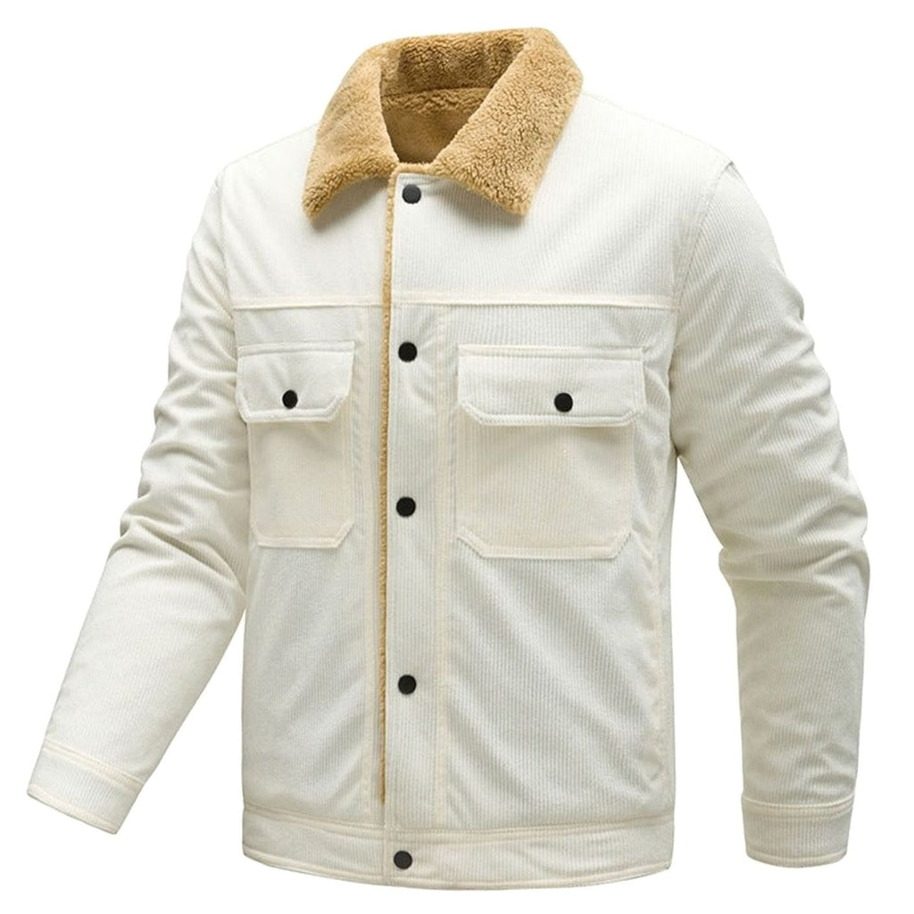 Men's Sherpa-Lined Corduroy Button-Front Jacket