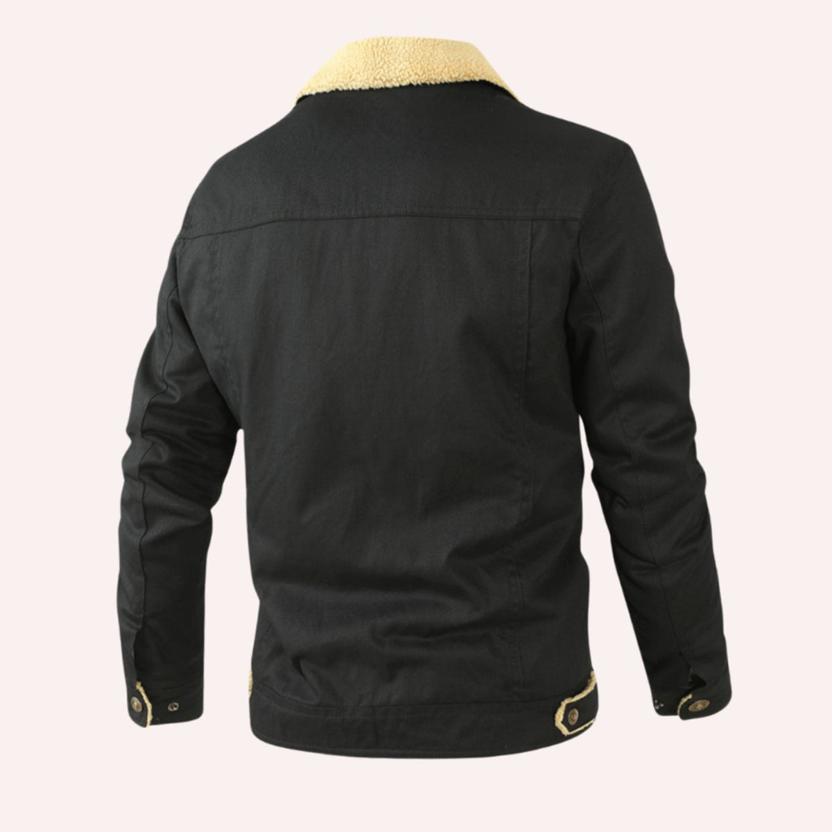 Men's Sherpa-Lined Fleece Cargo Winter Jacket