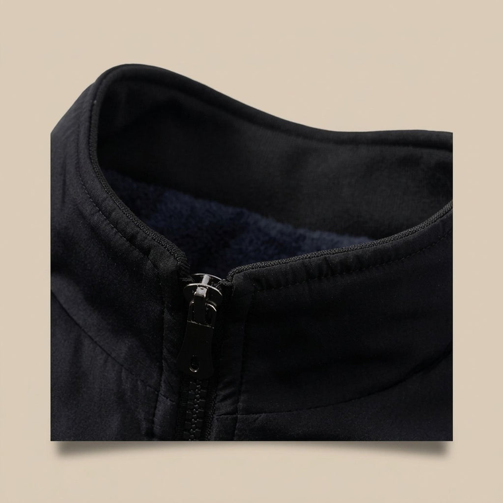 Men's Sherpa-Lined Zip-Up Bomber Jacket High Neck