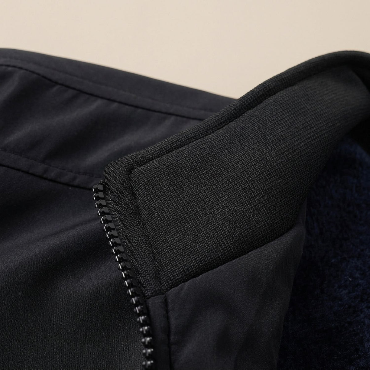 Men's Sherpa-Lined Zip-Up Bomber Jacket High Neck