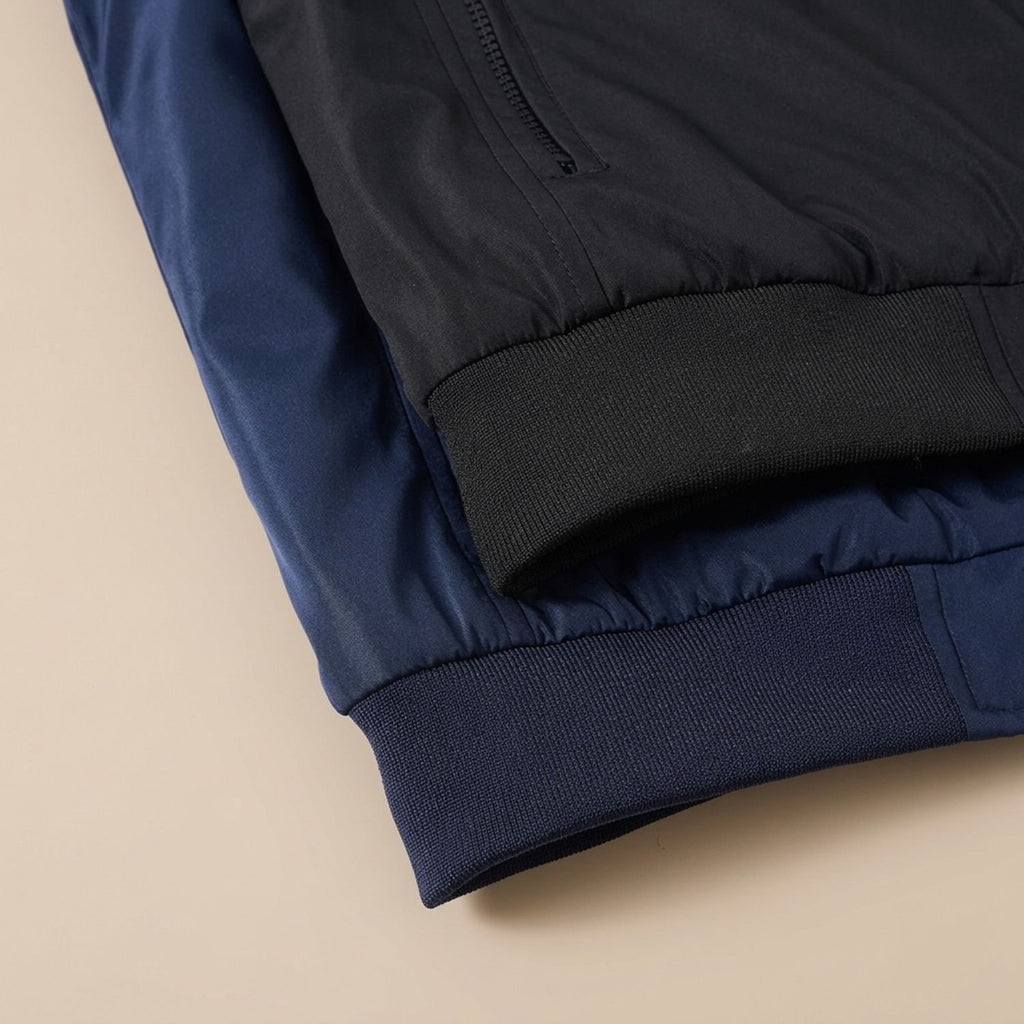 Men's Sherpa-Lined Zip-Up Bomber Jacket High Neck