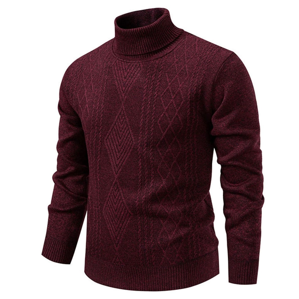 Men's Slim-Fit Cable-Knit Turtleneck Sweater