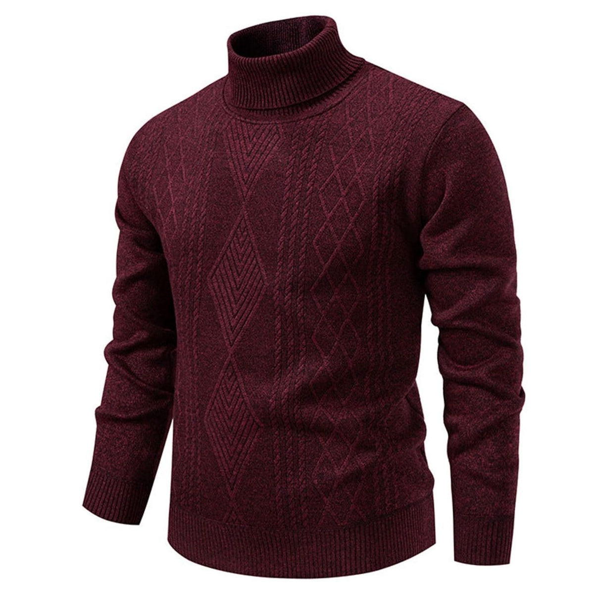Men's Slim-Fit Cable-Knit Turtleneck Sweater