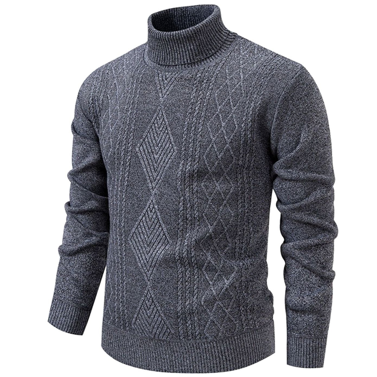 Men's Slim-Fit Cable-Knit Turtleneck Sweater