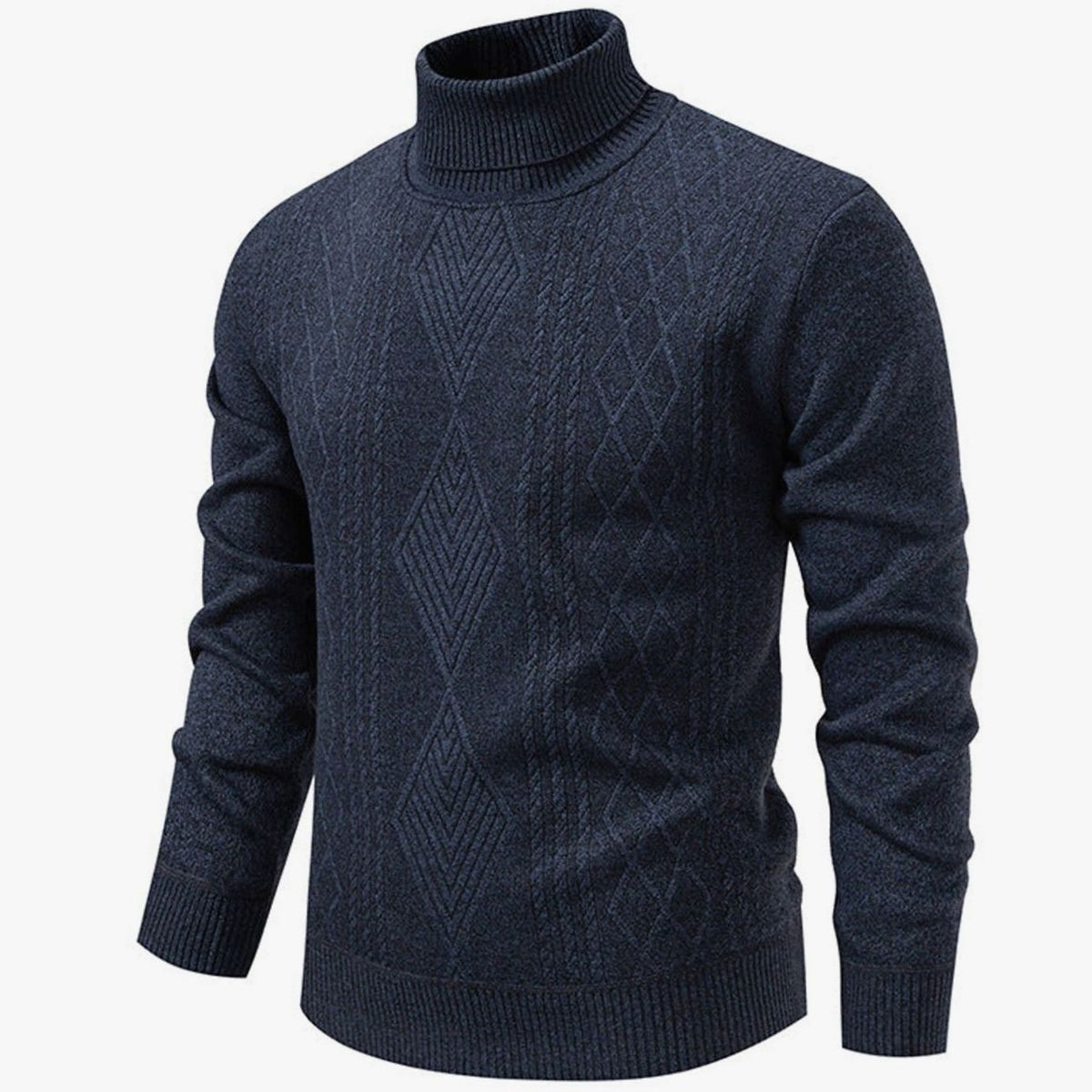 Men's Slim-Fit Cable-Knit Turtleneck Sweater