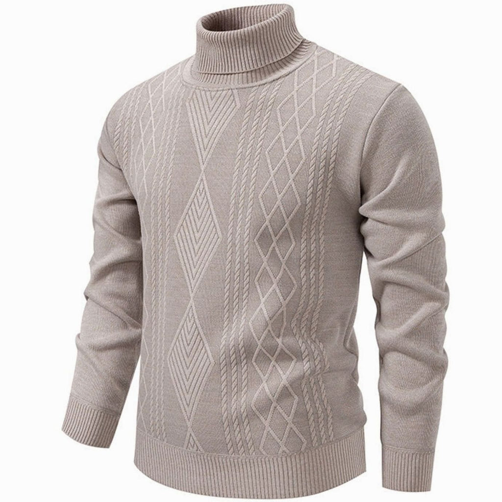 Men's Slim-Fit Cable-Knit Turtleneck Sweater