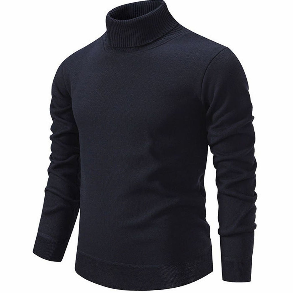 Men's Slim-Fit Fine-Knit Turtleneck Sweater Ribbed Cuffs