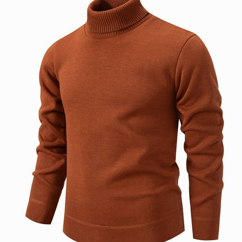 Men's Slim-Fit Fine-Knit Turtleneck Sweater Ribbed Cuffs