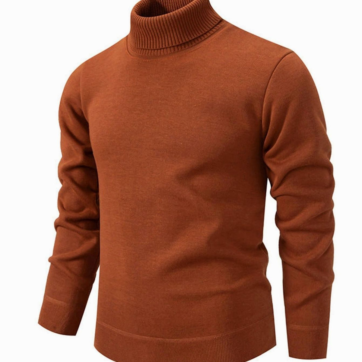 Men's Slim-Fit Fine-Knit Turtleneck Sweater Ribbed Cuffs