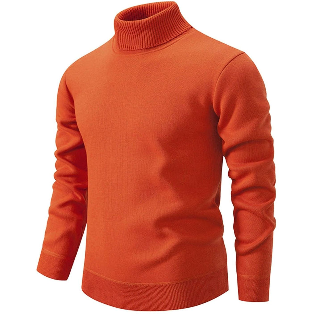 Men's Slim-Fit Fine-Knit Turtleneck Sweater Ribbed Cuffs