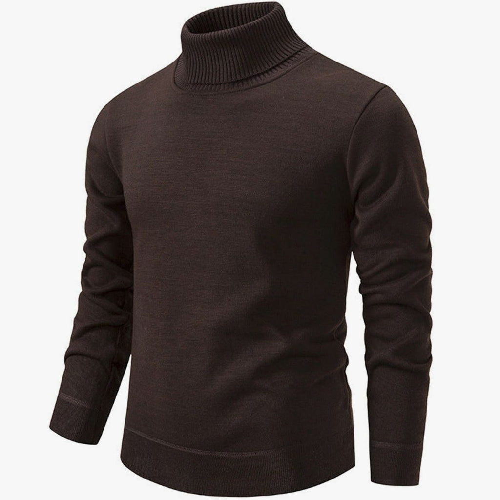 Men's Slim-Fit Fine-Knit Turtleneck Sweater Ribbed Cuffs