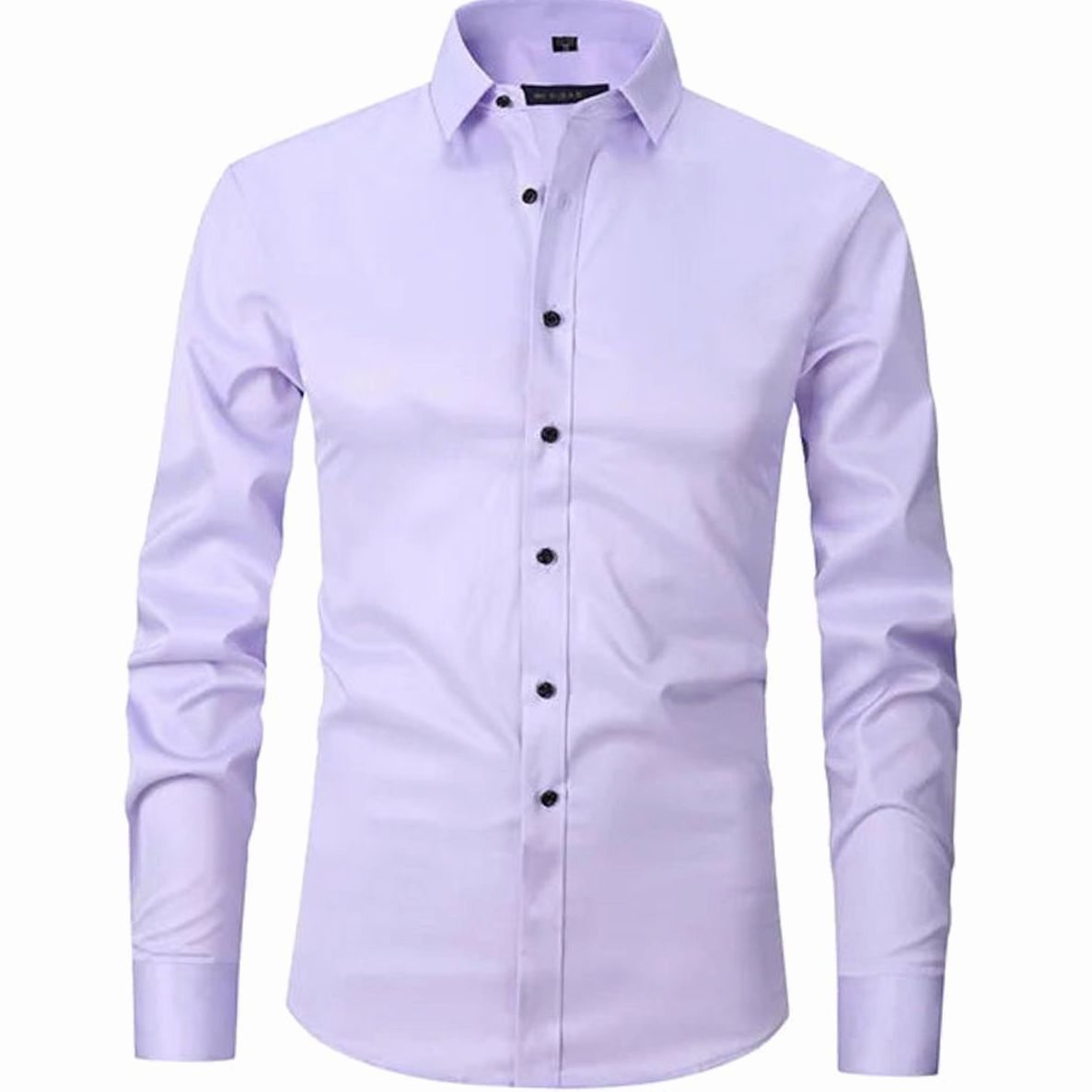 Men's Slim-Fit Long-Sleeve Button-Down Dress Shirt - Purple