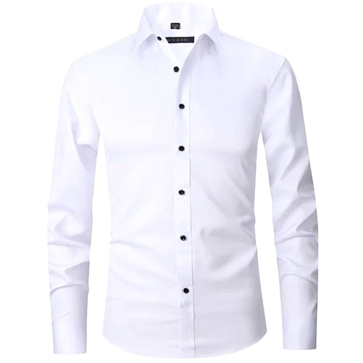 Men's Slim-Fit Long-Sleeve Button-Down Dress Shirt - White