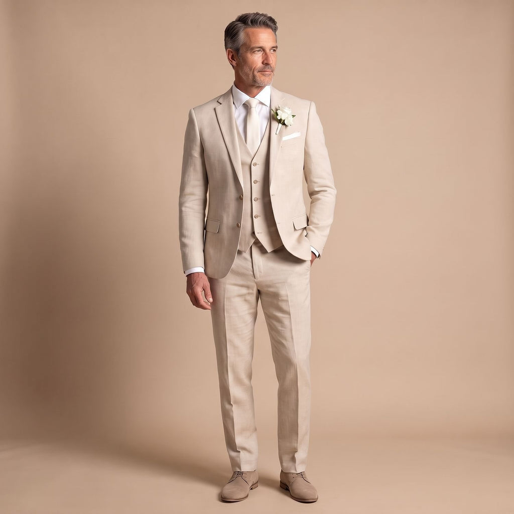 Men's Slim-Fit Three-Piece Suit Blazer Vest Pants Set