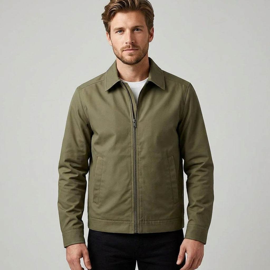 Men's Smart-Casual Harrington Jacket Checked Lining