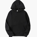 Men's Solid Fleece Relaxed-Fit Long Sleeve Hoodie - Black