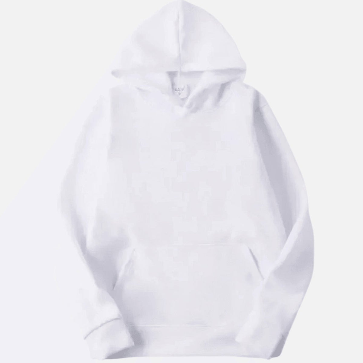 Men's Solid Fleece Relaxed-Fit Long Sleeve Hoodie - White