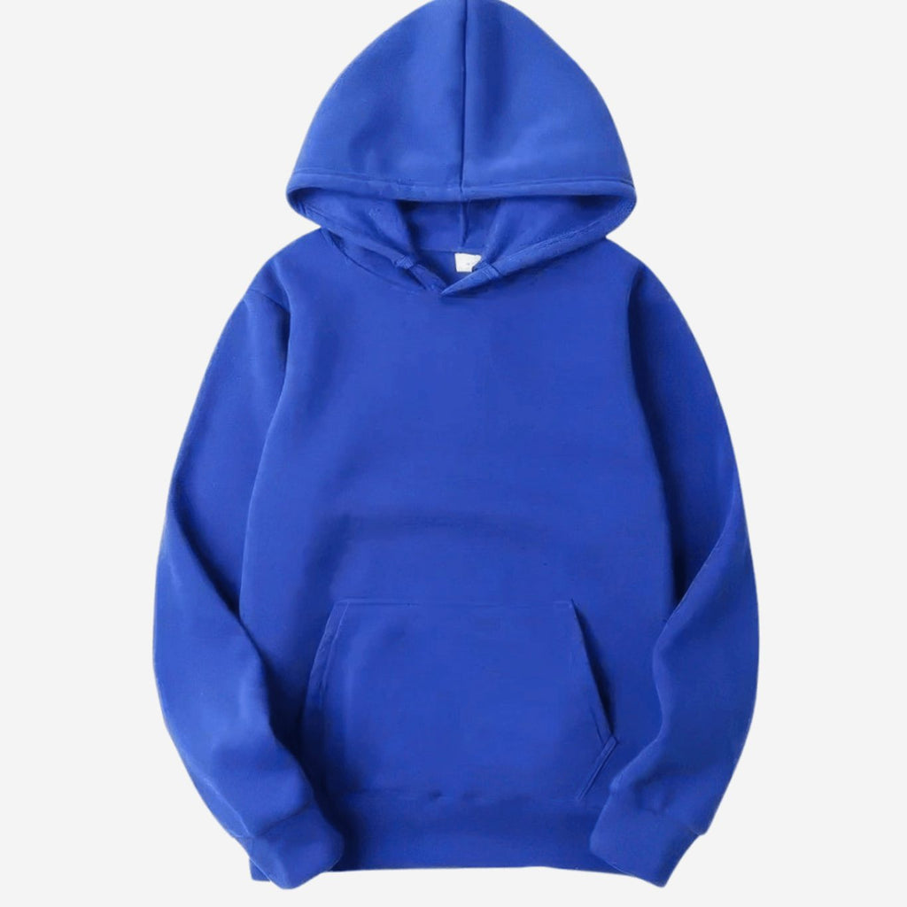 Men's Solid Fleece Relaxed-Fit Long Sleeve Hoodie - Blue