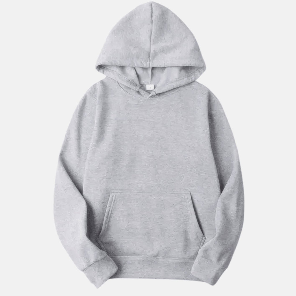 Men's Solid Fleece Relaxed-Fit Long Sleeve Hoodie - Gray