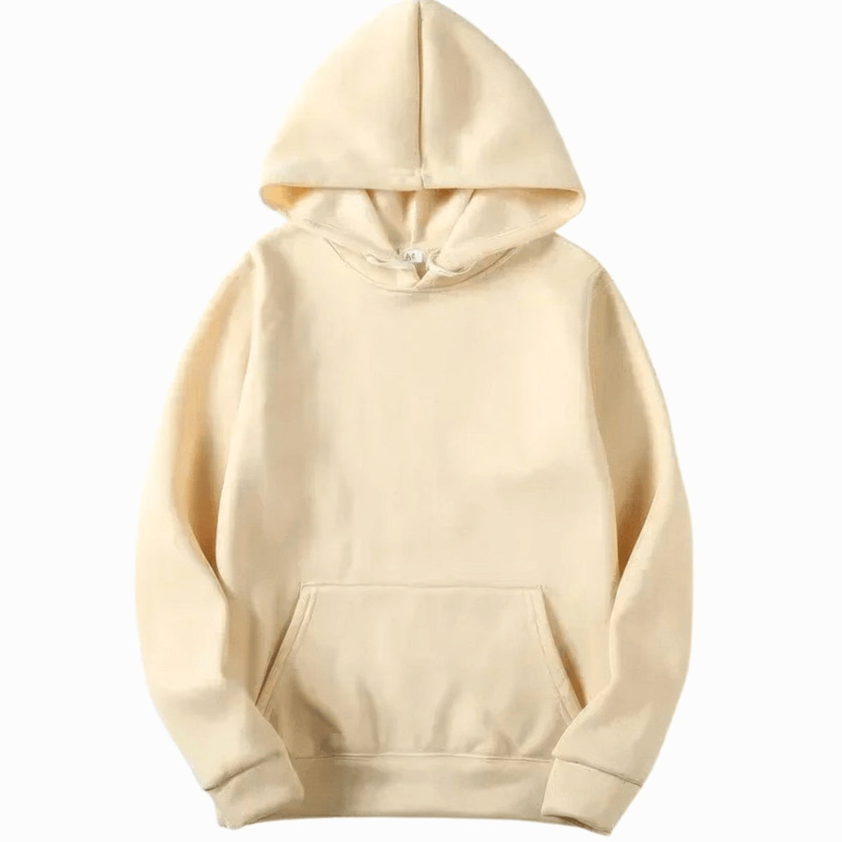 Men's Solid Fleece Relaxed-Fit Long Sleeve Hoodie - Beige