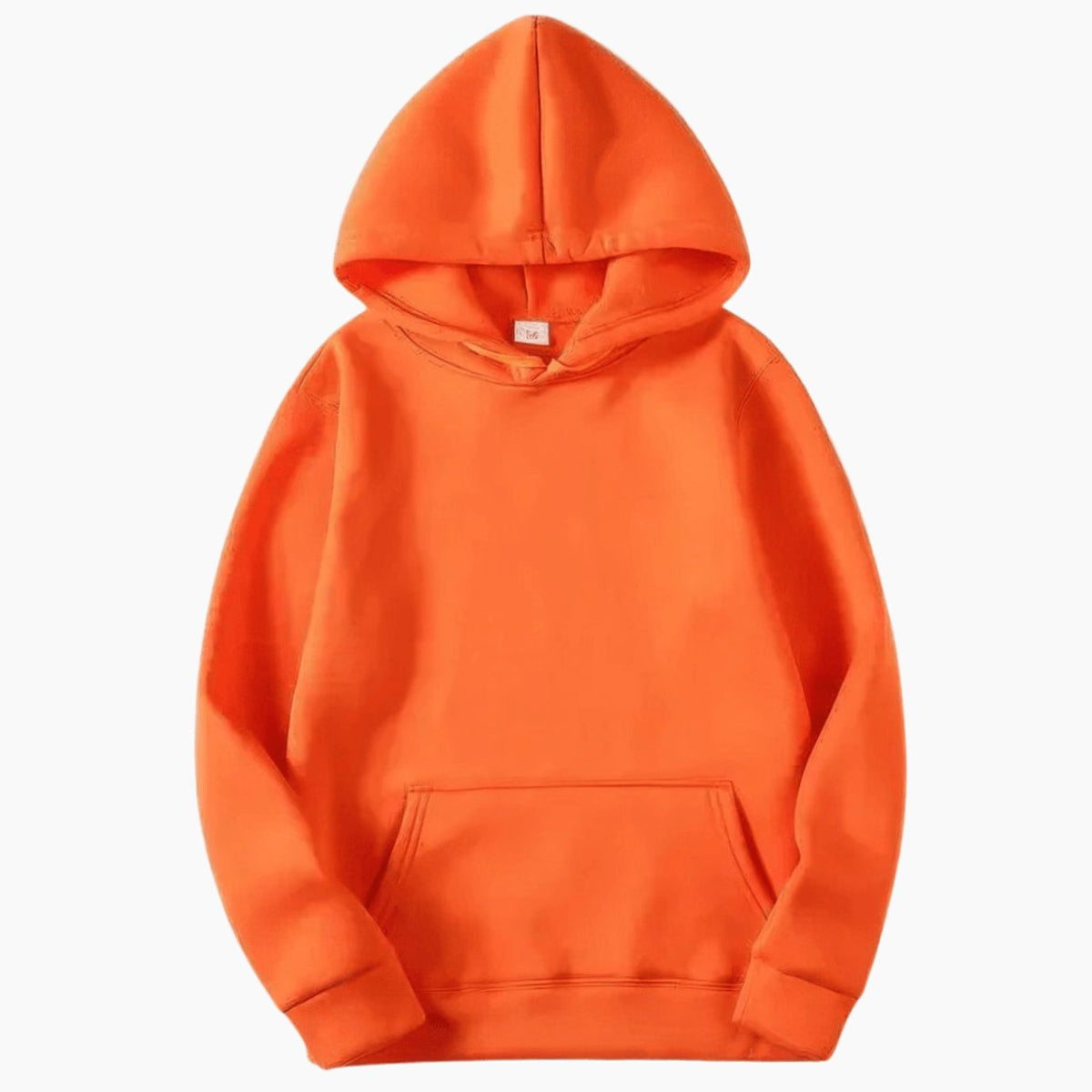 Men's Solid Fleece Relaxed-Fit Long Sleeve Hoodie - Orange