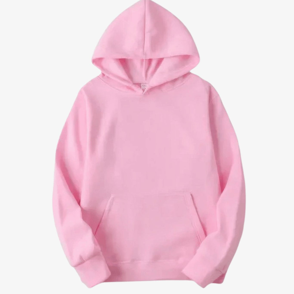 Men's Solid Fleece Relaxed-Fit Long Sleeve Hoodie - Pink