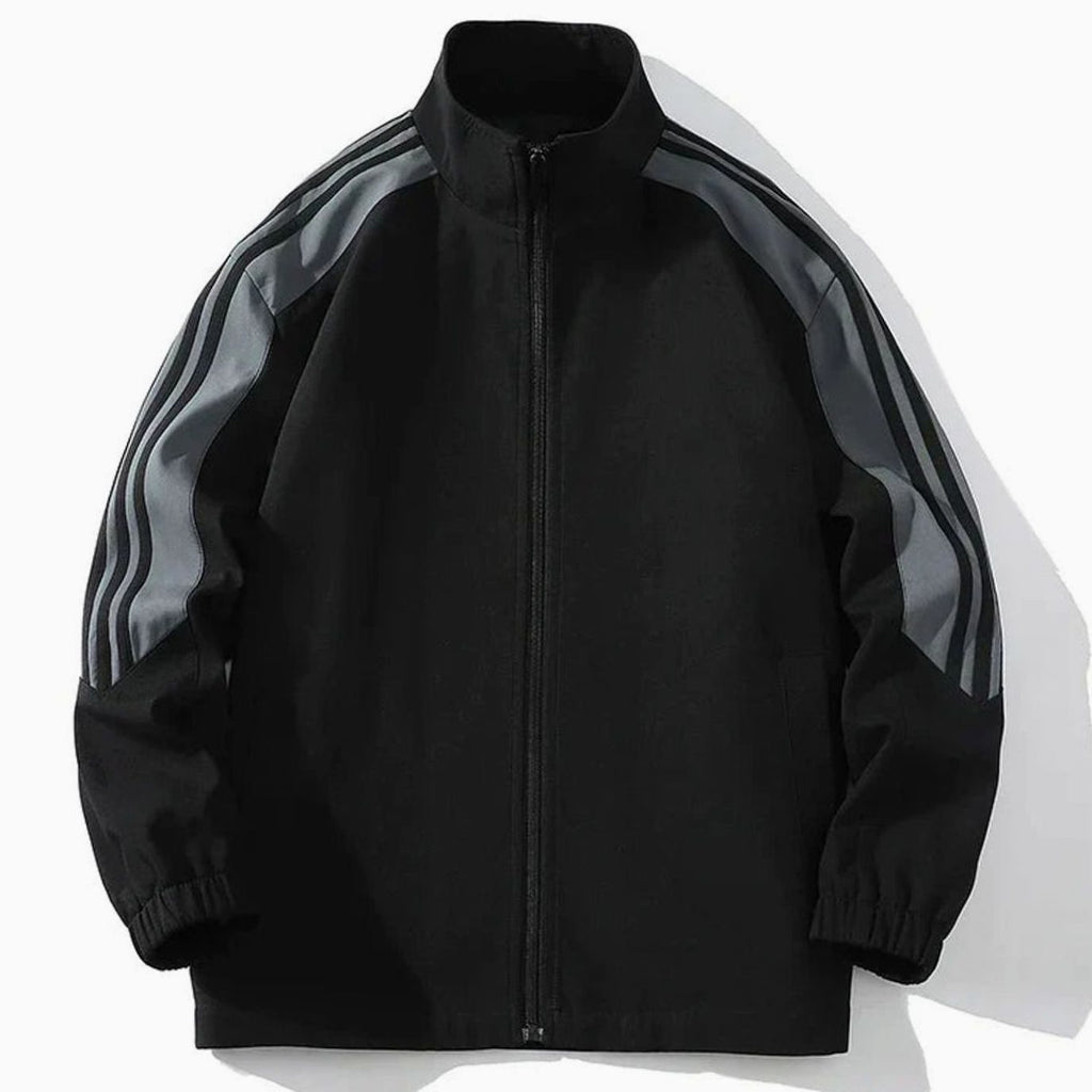 Men's Striped Two-Piece Zip-Up Tracksuit Jogger Set