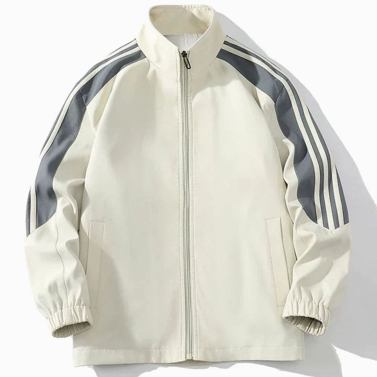 Men's Striped Two-Piece Zip-Up Tracksuit Jogger Set