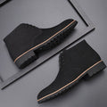 Men's Suede Lace-Up Ankle Boots - Black