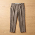 Men's Tailored Herringbone Wool Dress Pants - Brown