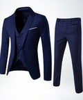 Men's Three-Piece Slim-Fit Classic Formal Suit Set - Navy