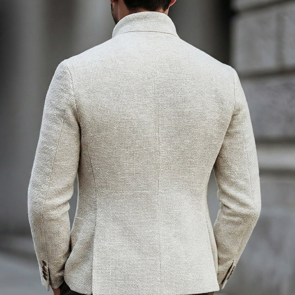 Men's Vintage-Inspired Stand-Collar Single-Breasted Cardigan