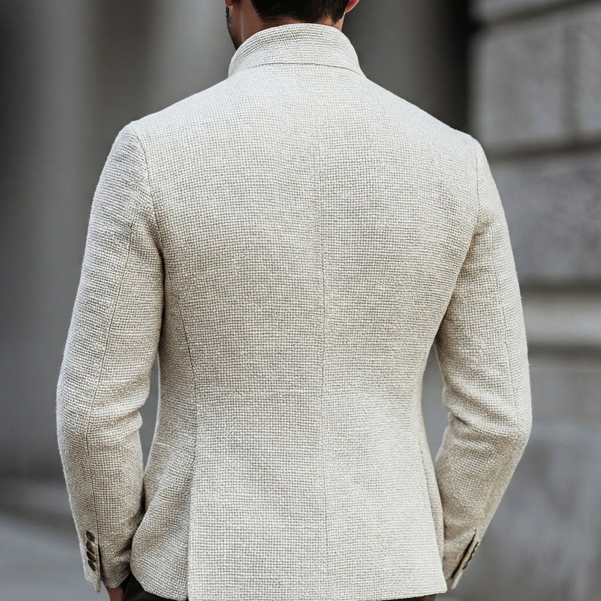 Men's Vintage-Inspired Stand-Collar Single-Breasted Cardigan